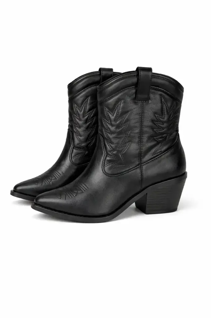 BOTAS CORTAS VAQUERAS NEGRO 