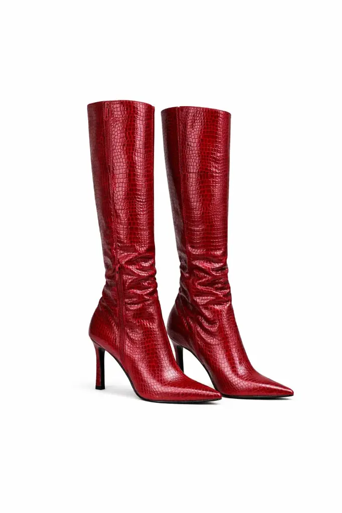 BOTAS TIPO PIEL ROJO