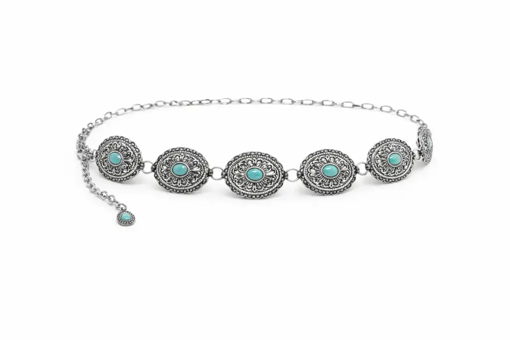 FAJO OVALADO DE CADENA CON PIEDRA