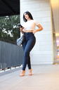 PANTALON VIBRANT SKINNY CON DOBLE PUSH TONO DARK