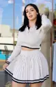 SET DEPORTIVO MANGA LARGA FALDA PLISADA CON RIBETES NEGROS