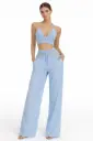 SET DE TOP HALTER Y PANTALONES ANCHOS PARA PLAYA