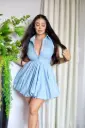 VESTIDO CORTO AZUL RAYAS 