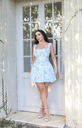 VESTIDO AZUL CORTO FLOREADO 