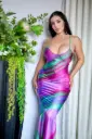 VESTIDO MULTI AZUL SATIN 