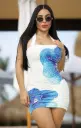 VESTIDO CORTO ESTAMPADO FLORAL AZUL