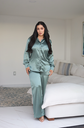 SET SATIN PANTALON Y BLUSA LISO