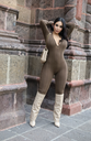JUMPSUIT CUELLO V RIB  