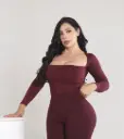 BLUSA BASICA ESCOTE PROFUNDO CUADRADO MANGA LARGA