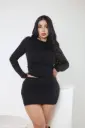 SET BASICO FALDA Y BLUSA CUELLO ALTO 