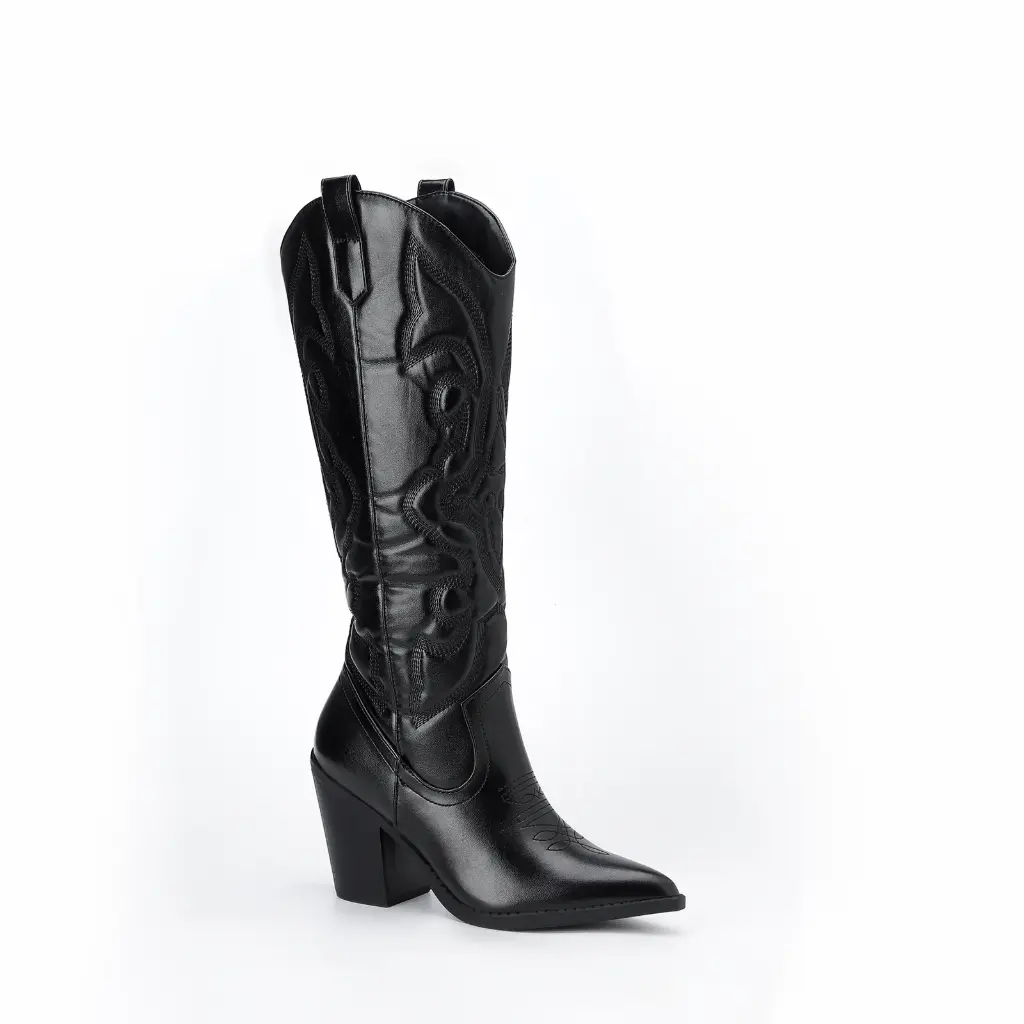 [BOTAS VAQUERA ARIZONA NEGRO 5.5] BOTAS VAQUERAS VINIPEL (Negro, 5.5)