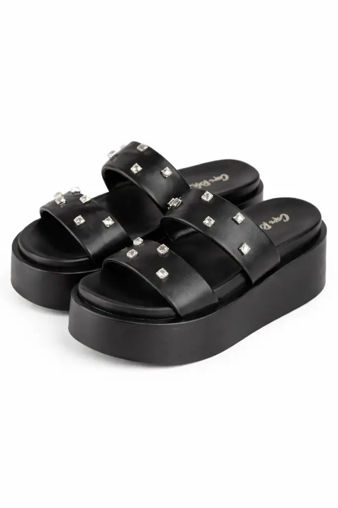 SANDALIA DE PLATAFORMA CON BRILLOS