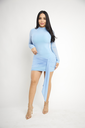 VESTIDO CORTO MESH DRAPEADO