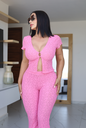 SET NEGRO PANTALON+BLUSA ENCAJE