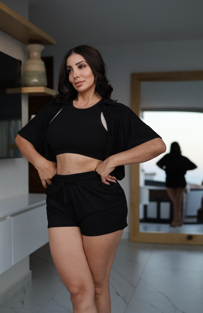 SET DE SHORT Y BLUSA PLISADA