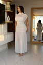 VESTIDO MAXI CUELLO ALTO DRAPEADO