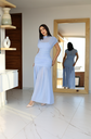 VESTIDO MAXI CUELLO ALTO DRAPEADO