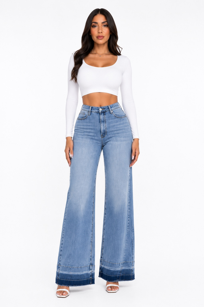 PANTALON WIDE LEG SIN BASTILLA