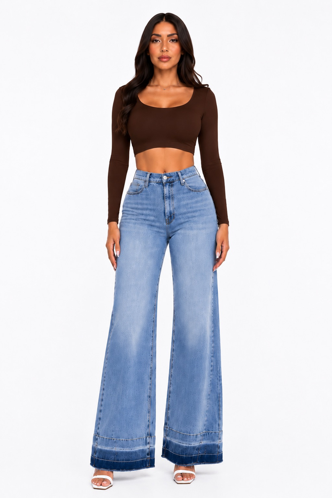 CROP TOP MANGA LARGA