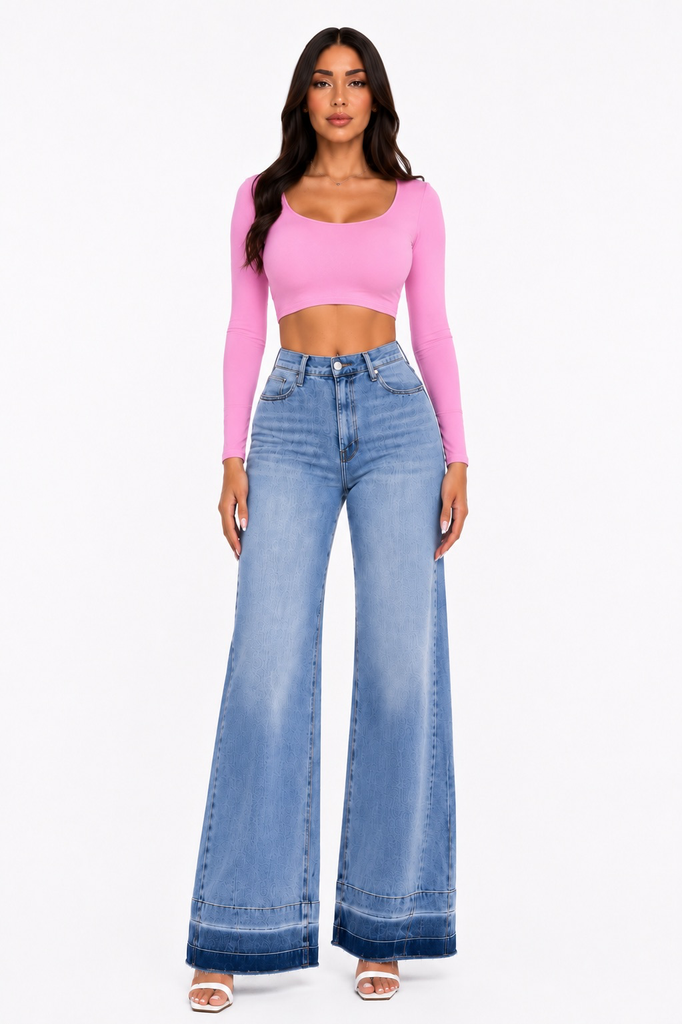 CROP TOP MANGA LARGA
