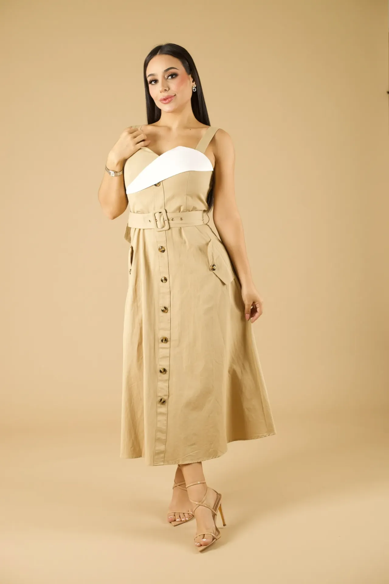 [VESTIDO A. PEACH PD-20744 S] VESTIDO CORTE A CAMPESTRE (S)