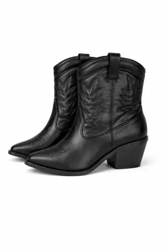 BOTAS CORTAS VAQUERAS NEGRO 