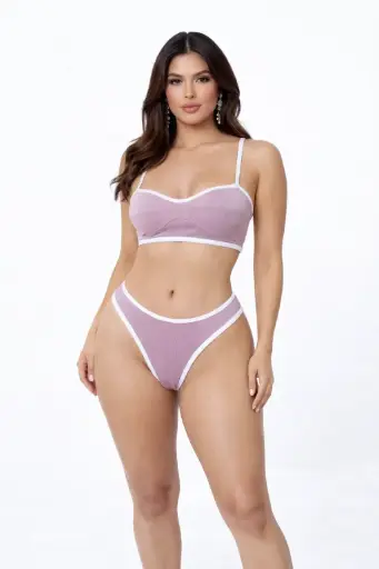 BIKINI MICRORYB CON CONTRASTE