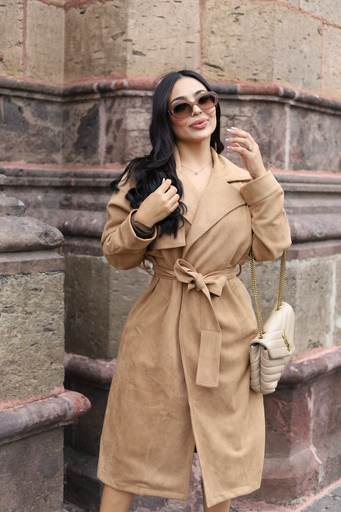 GABARDINA LARGA DE GAMUZA 